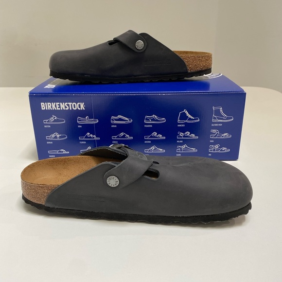 Birkenstock Boston Clog Oiled Leather Black sz 39EU/8US New in Box (narrow fit) - Picture 4 of 7